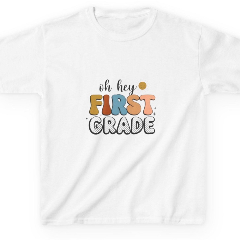 Kids First Grade Graphic Tee - White